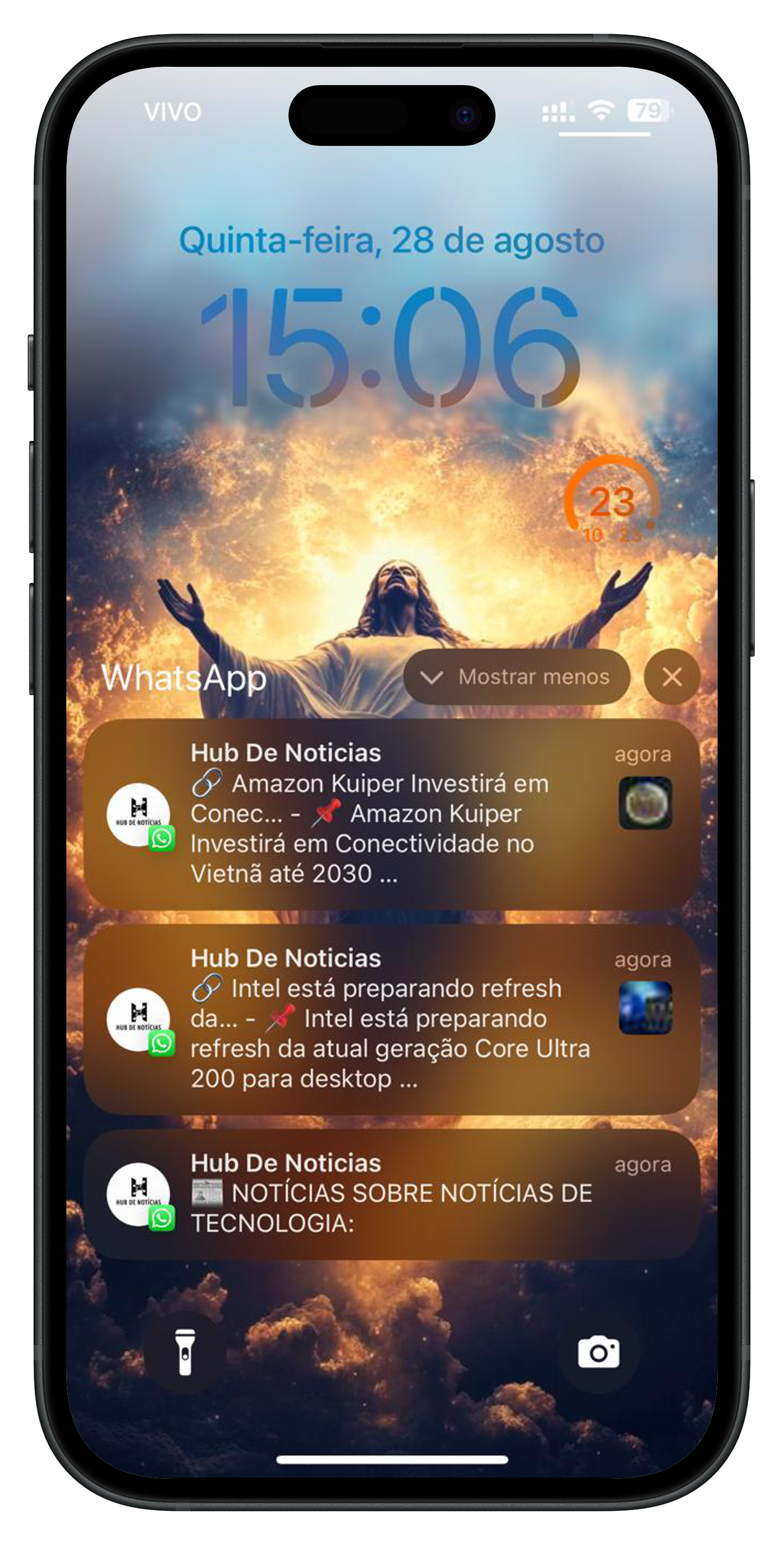 Hub de Notícias WhatsApp Mockup